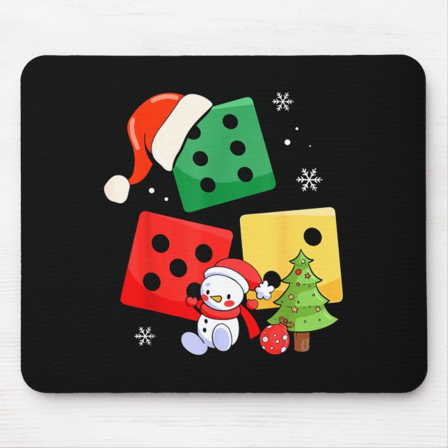 Six Seven Christmas Three Dice Santa Hat 67 Meme  Mouse Pad (Front)