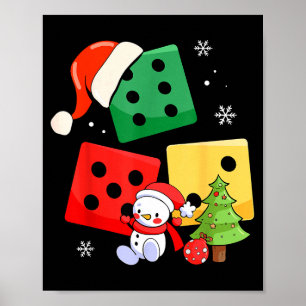 Six Seven Christmas Three Dice Santa Hat 67 Meme  Poster