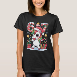 Six Seven Christmas Unicorn Meme Funny Cute Holida T-Shirt