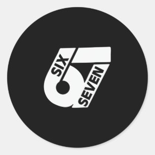 Six Seven Cool Meme 67 Funny Number  Classic Round Sticker