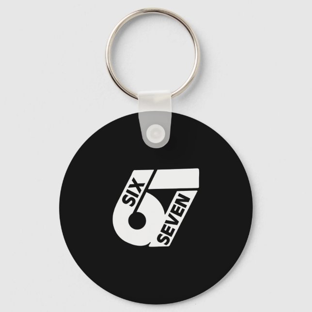Six Seven Cool Meme 67 Funny Number  Key Ring (Front)