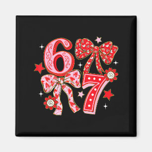 Six Seven Coquette Girl Bow Cool Meme 67 Valentine Magnet