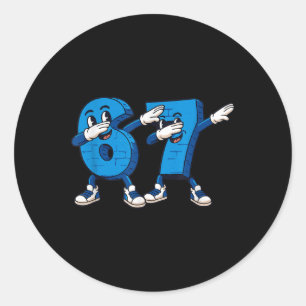Six Seven Dabbing Cool Meme 67 Funny Dab Number Classic Round Sticker