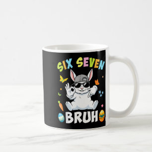Six seven easter bunny with sunglasses cute kids 6 coffee mug