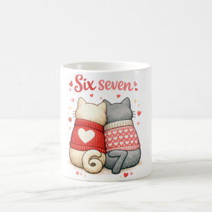 Six Seven Forever Cats , 67 Valentine Cats Love Coffee Mug