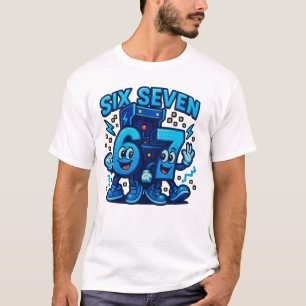 Six Seven Fun Cartoon Number Character Art T-Shirt