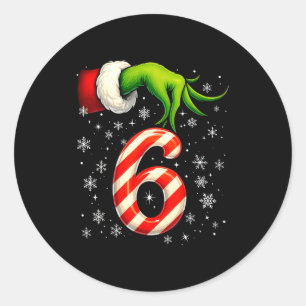 Six Seven Funny Christmas Couple Matching Meme  Classic Round Sticker