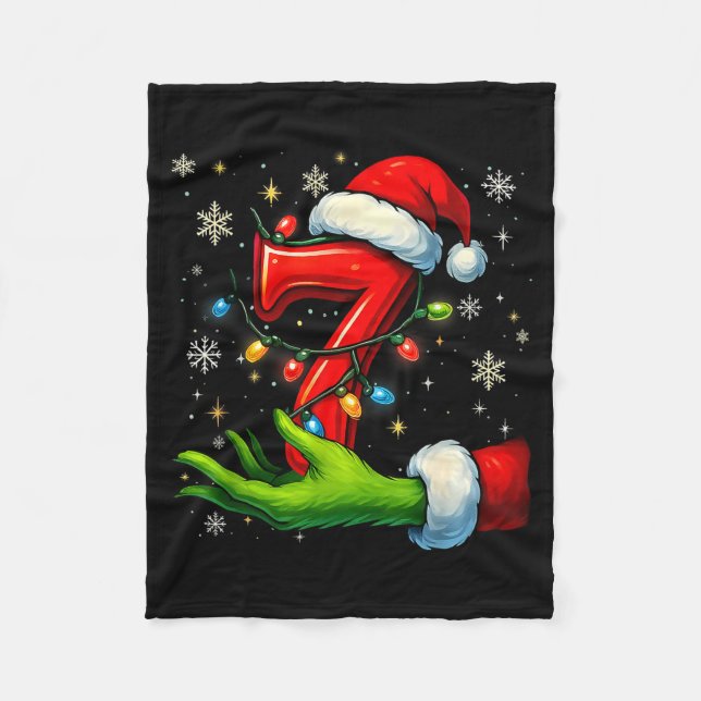 Six Seven Funny Christmas Meme Couple Matching  Fleece Blanket (Front)