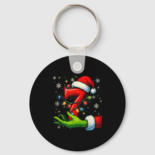 Six Seven Funny Christmas Meme Couple Matching  Key Ring (Front)