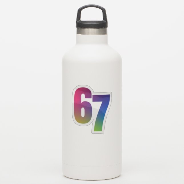 Six seven funny trendy kids slang colourful (Waterbottle)