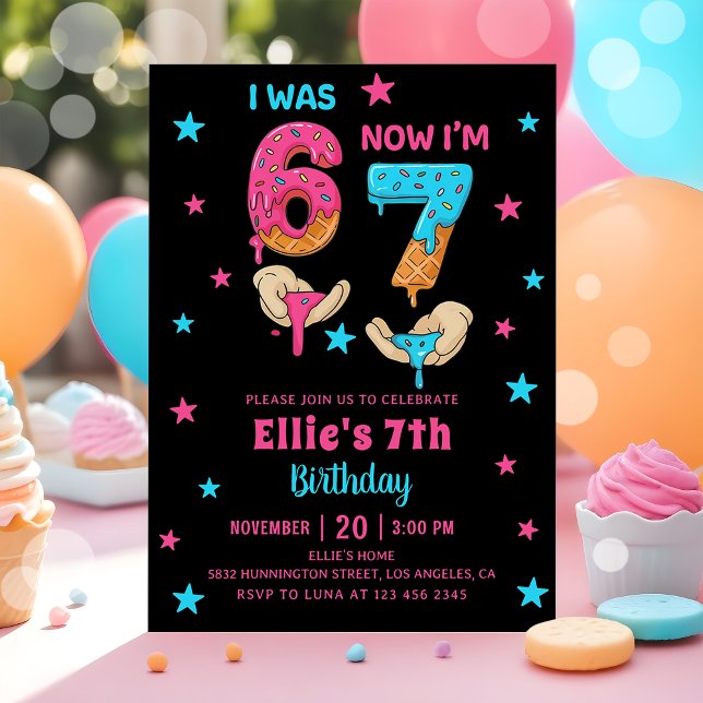 Six Seven Girl Birthday Invitation (Creator Uploaded)