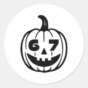 Six Seven Halloween Costume For Students Teachers  Classic Round Sticker