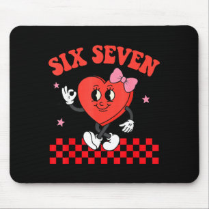 Six Seven Heart 6 7 Meme Boy Girl Funny Valentine Mouse Pad