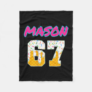 Six Seven Ice Cream 67 Funny Gen Alpha Mason Meme  Fleece Blanket