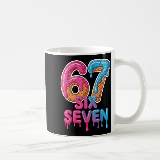 Six Seven Ice Cream Drip 6 7 Coffee Mug (Right)