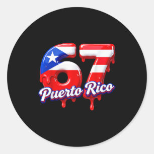 Six Seven Ice Cream Drip 6 7 Kids Meme 67 Puerto R Classic Round Sticker