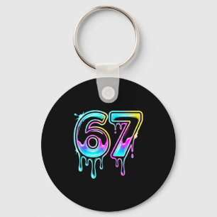Six Seven Ice Cream Drip Cool Meme 67 Funny 6 7 Bo Key Ring