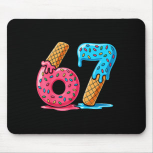 Six Seven Ice Cream Drip Cool Meme 67 Funny Number Mouse Pad