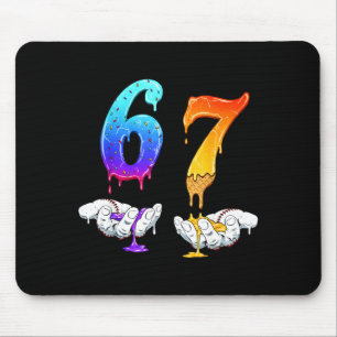 Six Seven Ice Cream Drip Cool Meme 67 Funny Number Mouse Pad