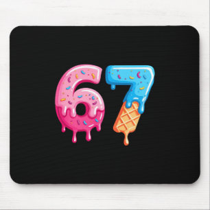 Six Seven Ice Cream Drip Cool Meme 67 Funny Number Mouse Pad