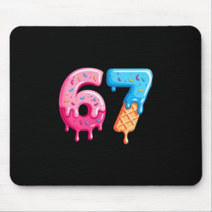 Six Seven Ice Cream Drip Cool Meme 67 Funny Number Mouse Pad