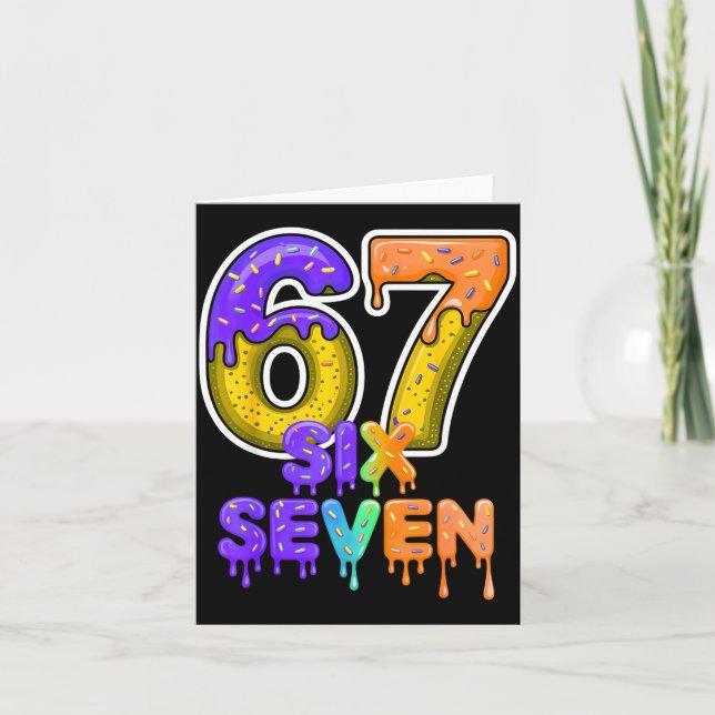 Six Seven Ice Cream Drip Gen Alpha Slang 6 7 Meme  Card (Front)