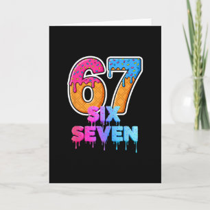 Six Seven Ice Cream Drip Gen Alpha Slang 6 7 Trend Card