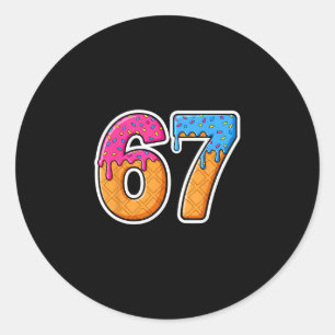 Six Seven Ice Cream Drip Gen Alpha Slang 6 7 Trend Classic Round Sticker