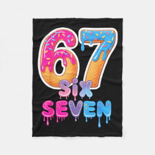 Six Seven Ice Cream Drip Meme Fleece Blanket