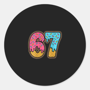 Six Seven Ice Cream Drip Sport 67 Fun Mason Meme ( Classic Round Sticker