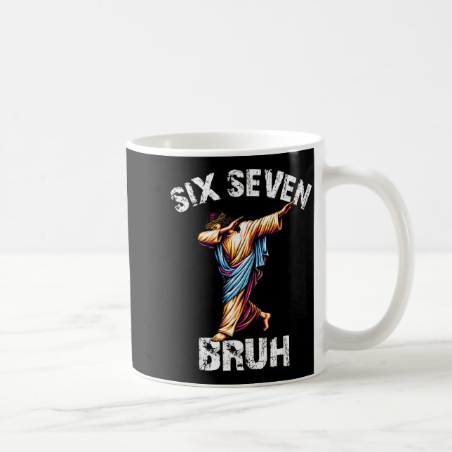 Six Seven Jesus Dabbing Christmas 6 7 Meme 67 Kids Coffee Mug (Right)