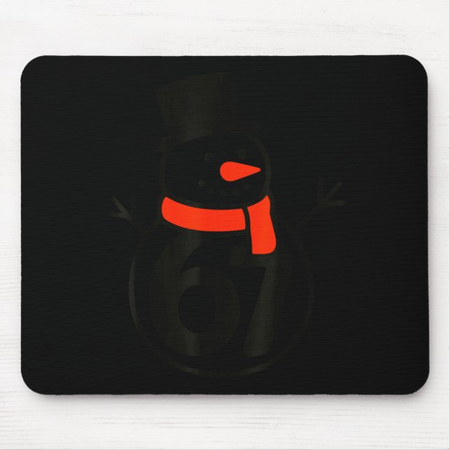 Six Seven Kids 67 Boys Girls 6 7 Christmas Snowman Mouse Pad (Front)