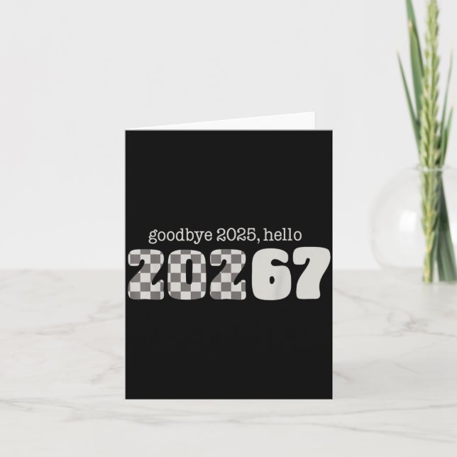 Six Seven Kids New Years Goodbye 2026 Hello 67 Num Card (Front)