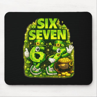 Six seven lucky shamrock 67 st patricks day boy mouse pad