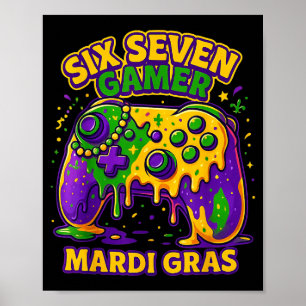 Six Seven Mardi Gras Gamer Controller Beads 67 Mar Poster