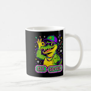 Six Seven Mardi Gras Gator Funny 67 Meme Quote Coffee Mug