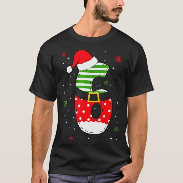 Six Seven Matching 67 Christmas Santa Hat Meme Gen T-Shirt (Front)