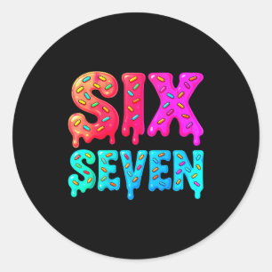 Six Seven Meme 67 Srts Jersey For Boys Girls Kids  Classic Round Sticker
