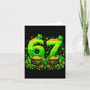 Six seven meme 67 st patricks day shamrock men card