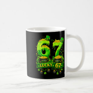 Six seven meme 67 st patricks day shamrock men coffee mug