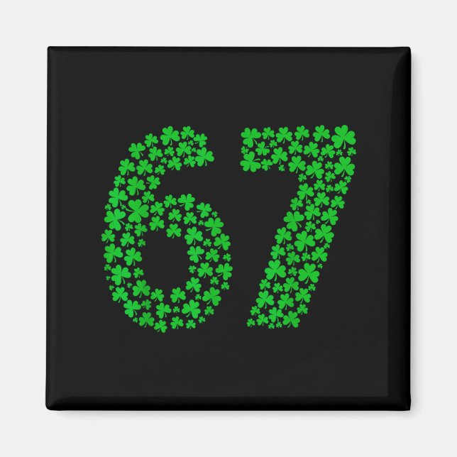 Six Seven Meme 67 St Patrick's Day Shamrocks Men W Magnet (Front)