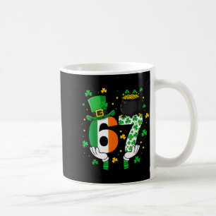 Six Seven Meme 67 St Patricks Day Shamrocks Men Wo Coffee Mug