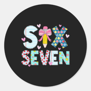 Six Seven Meme 67 Teacher Women Students Kids 6-7 Classic Round Sticker