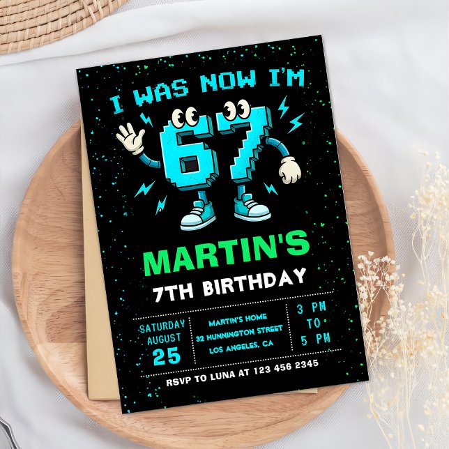 Six Seven Meme 6 7 Birthday Invitation (Creator Uploaded)