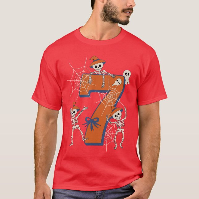 Six Seven Meme 6 7 Halloween Costume Dancing Skele T-Shirt (Front)