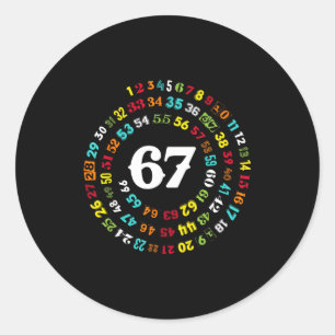 Six Seven Meme 6-7 Spiral Numbers Print Gen Z Gen Classic Round Sticker