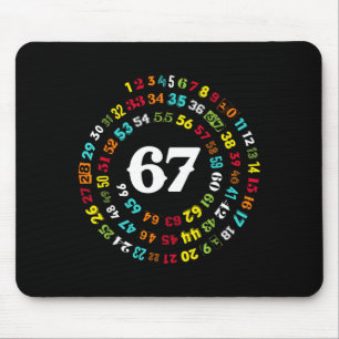 Six Seven Meme 6-7 Spiral Numbers Print Gen Z Gen Mouse Pad