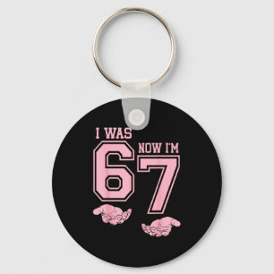 Six Seven Meme 7 Year Old Birthday Shirt Was 6 Now Key Ring