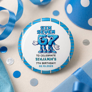 Six Seven Meme 7th Birthday Funny Trendy 3 Cm Round Badge