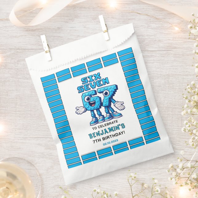 Six Seven Meme 7th Birthday | Funny Trendy Favour Bag (Clipped)